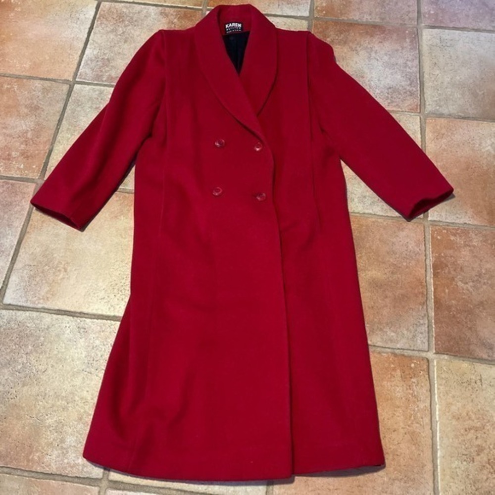 Karen Millen Red Double-Breasted Wool Coat